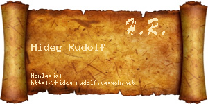 Hideg Rudolf névjegykártya